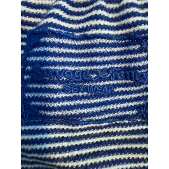 SAVAGE X FENTY MIDNIGHT CRUISE SLEEP PANT MOON DAISY BLUE/MASTERMIND GREY STRIPE - Picture 6 of 7